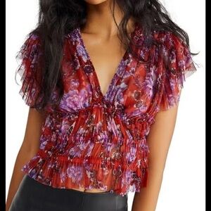 Free People Making Me Smile Flutter Top